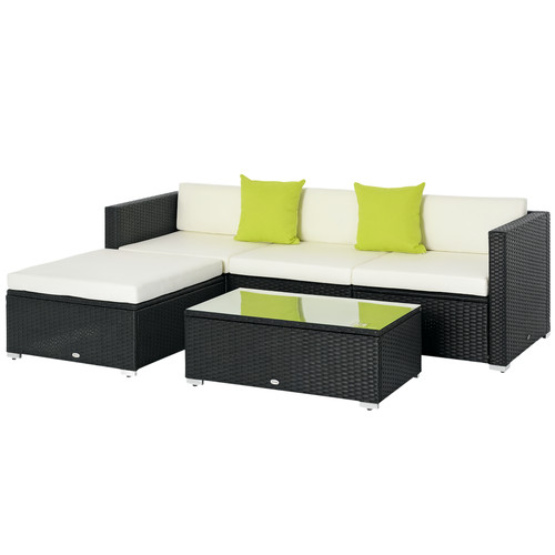 Outsunny set divano rattan - set, in