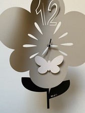 Arti e Mestieri orologio da parete design fiore e farfalla con pendolo