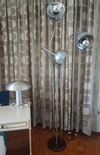 Lampada terra cromata tre - cromata,
