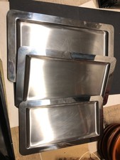 set di tre vassoi acciaio inox