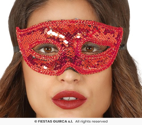 Maschera rossa paillette - rossa,