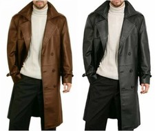 Trench coat uomo vera pelle