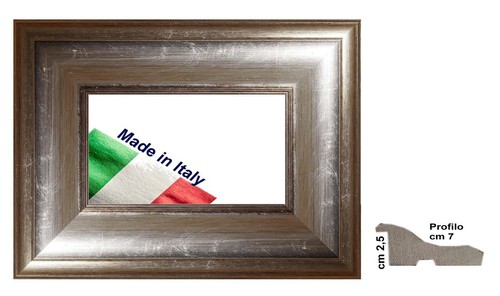 Cornice argento legno - argento,