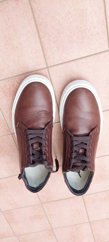 Sneakers uomo pelle marrone - sneakers,