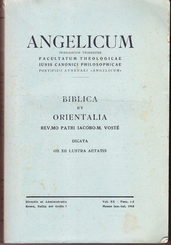 Angelicum volumen fasc - angelicum, 1-3