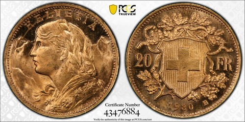 Svizzera oro franchi 1930 - oro,