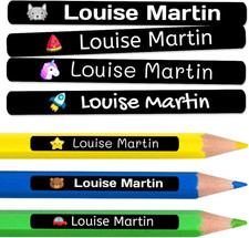 200 Etichette Adesive Personalizzate per Matite, Penne E Pennarelli. Adesivi Sco