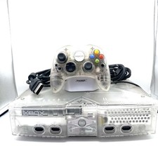 Microsoft Xbox Classic Crystal Con Controller (Legge tutto) Con Cavi PAL XBOX