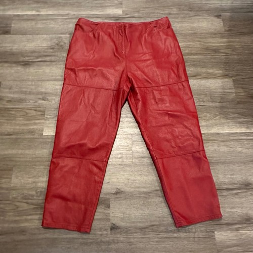 Pantaloni donna pelle rossi