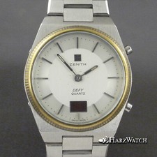 Orologio da polso ZENITH DEFY quarzo 1975 acciaio analogico digitale red led 35 mm