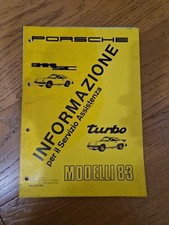 Porsche 911 SC E Turbo 1983 manuale libretto Officina Servizio Assistenza