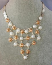 Stupenda Collana girocollo Italian Fashion Moda perle pietre ,donna