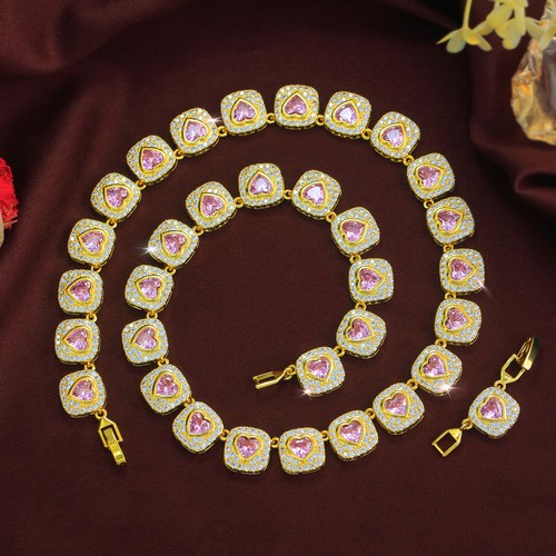 Collana tennis quadrata - , con
