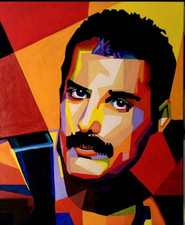 Pop Art, quadro ad olio su tela - Freddie Mercury. 