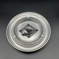 Posacenere vintage rotondo metallo Marlboro treno illimitato con doppio cerchio argento nuovo