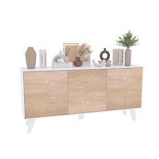 Credenza madia 3 ante mobile mobiletto soggiorno salotto ingresso bianco rovere