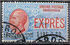 Italia Regno 1921 Espresso Sovrastampa Lire 1,20 su 30 C. Timbrato (C.4)