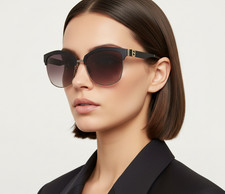 occhiali da sole FENDI sunglasses FF0051/S black gold silver FF vintage cateye