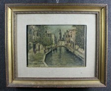 ANTICO OLIO SU CARTONE FIRMATO LUCA POSTIGLIONE -''PAESAGGIO''-ITALIA XIX SEC