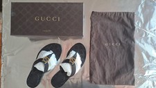 Gucci sandali infradito GG logo Nylon/MIR soft in pelle B nero 292537 H9160 1000