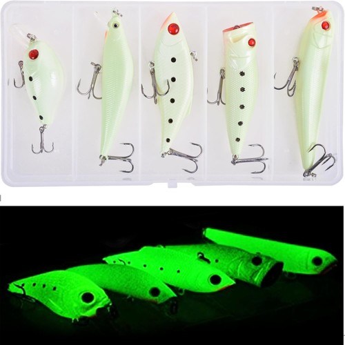 5pcs minnow crankbait - crankbait, luminous