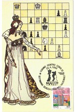 chess schach ajedrez echecs scacchi - 1998.4 TORINO postcard with sp. cancel