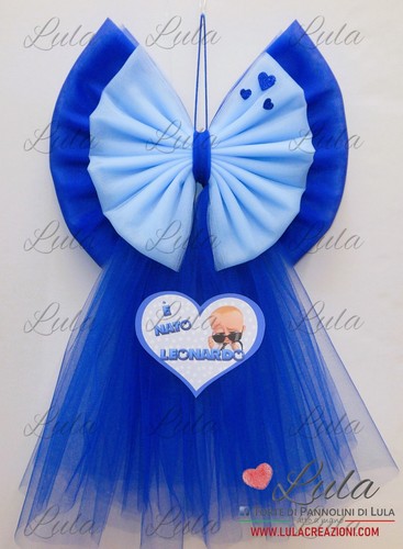 Fiocco nascita tulle - tulle, +