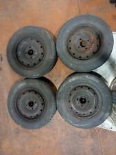 N.4 CERCHI IN FERRO CITROEN PEUGEOT 4 FORI - 13" + GOMME USATI