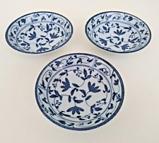Set 3 Ciotoline Orientali in Ceramica Porcellana Decorate con Motivi Floreali