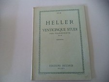 ANTICO SPARTITO PIANOFORTE HELLER 25 STUDI OP. 46 - ED. RICORDI - ANNO 1945