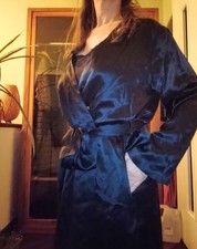 Vestaglia nera in seta Luna di