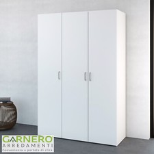 Armadio guardaroba 3 ante armadietto appendiabiti multiuso LIGHT BIANCO Gihome®