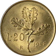 Italia 1958-R Venti (20) Lire