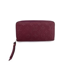 Autentico portafoglio Louis Vuitton viola monogramma Empreinte pelle lungo con cerniera