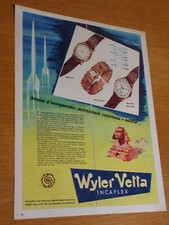 WYLER VETTA INCAFLEX OROLOGIO OROLOGERIA ANNO 1958 ANNI 50=PUBBLICITA=ADVERTSING