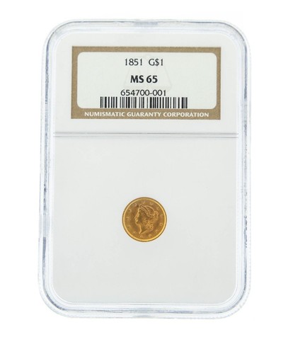 Moneta oro 1851 - g$1, ngc