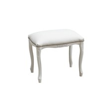 SGABELLO POUF IN LEGNO BIANCO