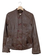 EDINA RONAY Giacca in pelle Donna Giacca Taglia IT 42 marrone effetto bagnato