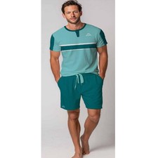 Pigiama corto in cotone verde