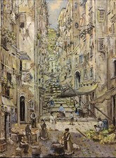 Ugo Mascolo dal corso vittorio emanuele olio su tela 40x60