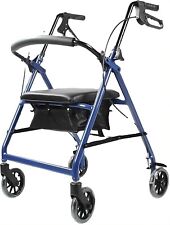 DEAMBULATORE PIEGHEVOLE CON SEDUTA E CESTINO IN STOFFA PER ANZIANI E DISABILI