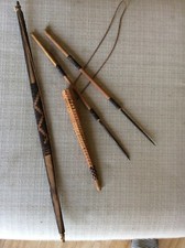 ARCO E FARETRA CON FRECCE INDIOS BRASILIANI  ARTIGIANATO ETNICO ANNI '60 