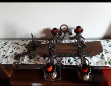 lampadario in legno e ferro