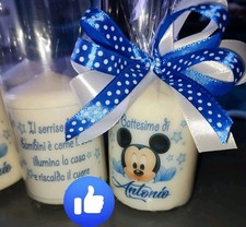Bomboniere battesimo-nascita bimbo/a Candela Personalizzata Disney - 10 pz 