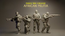 Soldatini milizia africana scala 1/35 kit modellino 4 figure stampato in resina