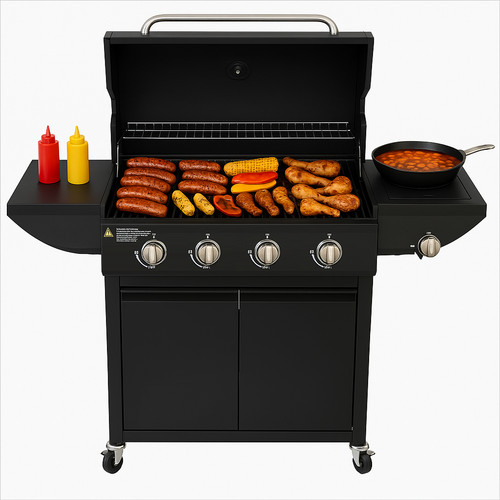 Barbecue gas grill 1 - barbecue, 4+1