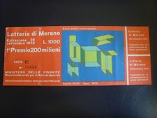 Biglietto LOTTERIA DI MERANO