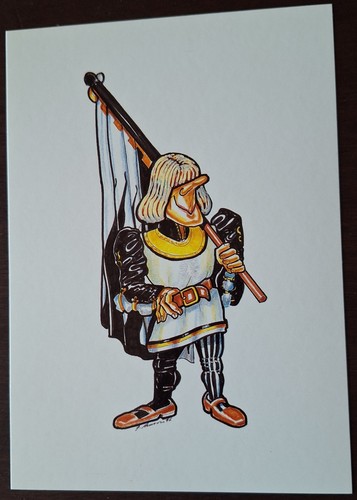 Cartolina alfiere contrada - cartolina,