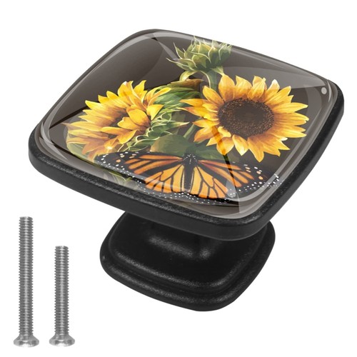 Square cabinet knobs sunflower - cabinet,