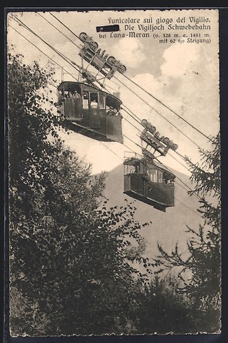 Cartolina merano teleferica - merano,,
